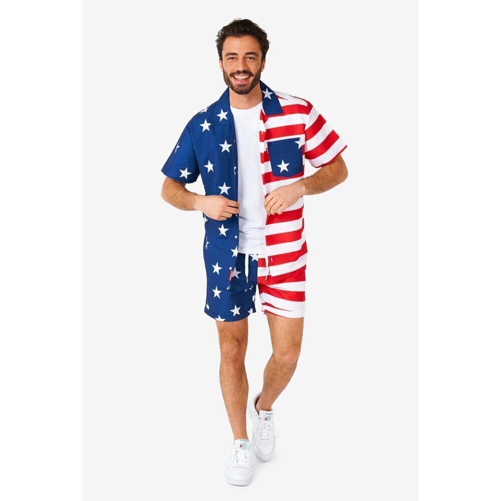 OPPOSUITS 2-Piece Americana Summer Set in Blue Size Large